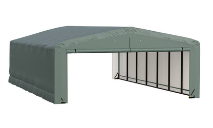 ShelterLogic ShelterTube Garage & Storage Shelter, 20' x 32' x 10' Heavy-Duty Steel Frame Wind and Snow-Load Rated Enclosure, Green 20' x 32' x 10'