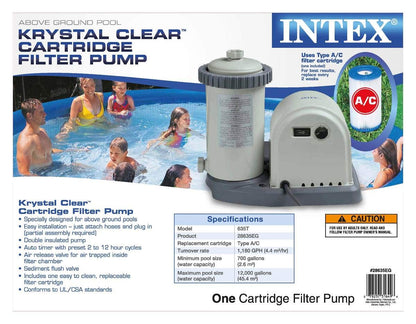 Pompe de filtration de piscine Intex 1500 GPH avec minuterie et kit d'entretien de piscine Intex