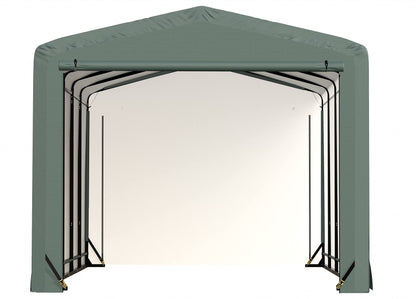 ShelterLogic ShelterTube Abri de garage et de stockage, 12' x 23' x 10', cadre en acier robuste, boîtier résistant au vent et à la neige, vert 12' x 23' x 10' 