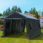 ADVANCE OUTDOOR 10x20 ft Heavy Duty Carport Outdoor Patio Anti-Snow Portable Canopy Storage Shelter Shed with 2 Roll up Zipper Doors & Vents for Snowmobile Garden Tools, Gray, 10'X20' (8808DGY) 10'x20' Dark Gray