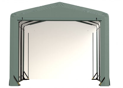 ShelterLogic ShelterTube Abri de garage et de stockage, 12' x 18' x 10', cadre en acier robuste, boîtier résistant au vent et à la neige, vert 12' x 18' x 10' 