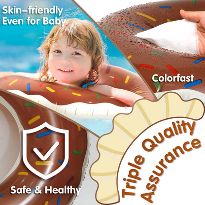 DMAR Donut Pool Floats Donut Pool Floatie Donut Tube Pool Donut Pool Float Donut Gonflables Donut Tube intérieur Donut Pool Floatie Donut Anneau de piscine Donut Anneau de natation pour piscine de plage #7 41in Marron chocolat