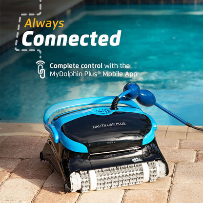 Dolphin Nautilus CC Plus Robotic Pool Vacuum Cleaner with Wi-Fi Control — Wall Climbing Capability — Top Load Filters for Easy Maintenance — Ideal for Above/In-Ground Pools up to 50 FT in Length Nautilus CC Plus Wi-Fi