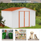Storage shed,8×10ft Outdoor Storage shed, Used for Backyard Storage Sheds&Outdoor Storage Clearance,can be Used as Bicycle shed,Garden shed,Tool shed,Metal shed That can be Used for Life,Orange 8 X 10 Ft Storage Shed Orange
