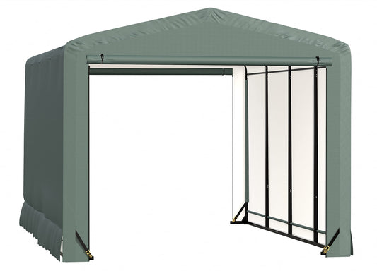 ShelterLogic ShelterTube Abri de garage et de stockage, 12' x 18' x 10', cadre en acier robuste, boîtier résistant au vent et à la neige, vert 12' x 18' x 10' 