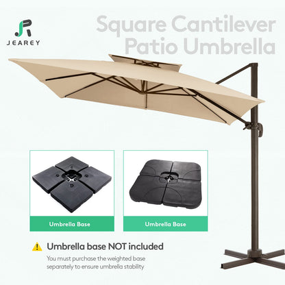 Parasol de terrasse carré en porte-à-faux 9PI BEIGE 