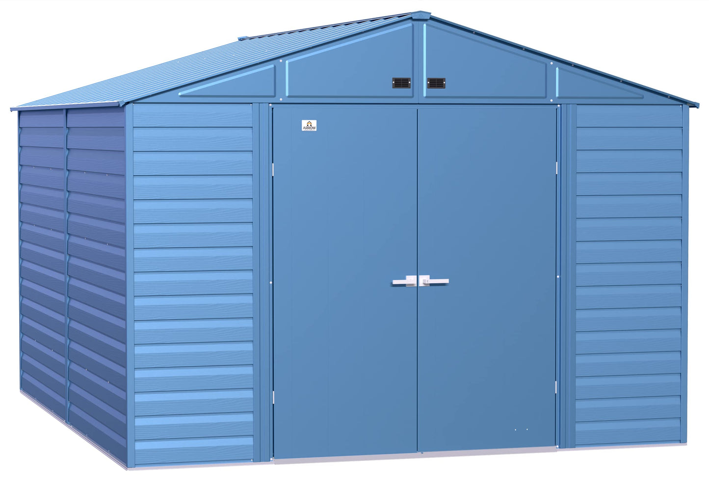 Arrow Shed Select Hangar de rangement extérieur verrouillable en acier, 10' x 12', bleu gris 