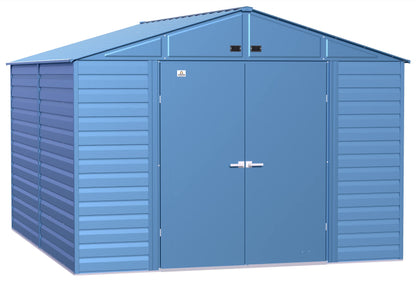 Arrow Shed Select Hangar de rangement extérieur verrouillable en acier, 10' x 12', bleu gris 