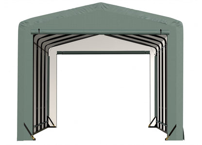 ShelterLogic ShelterTube Abri de garage et de stockage, 12' x 27' x 10', cadre en acier robuste, boîtier résistant au vent et à la neige, vert 12' x 27' x 10' 