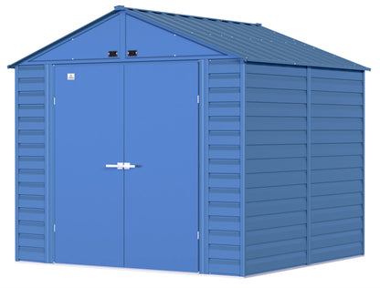 Arrow Shed Select Hangar de rangement extérieur verrouillable en acier, 8' x 8', bleu gris 