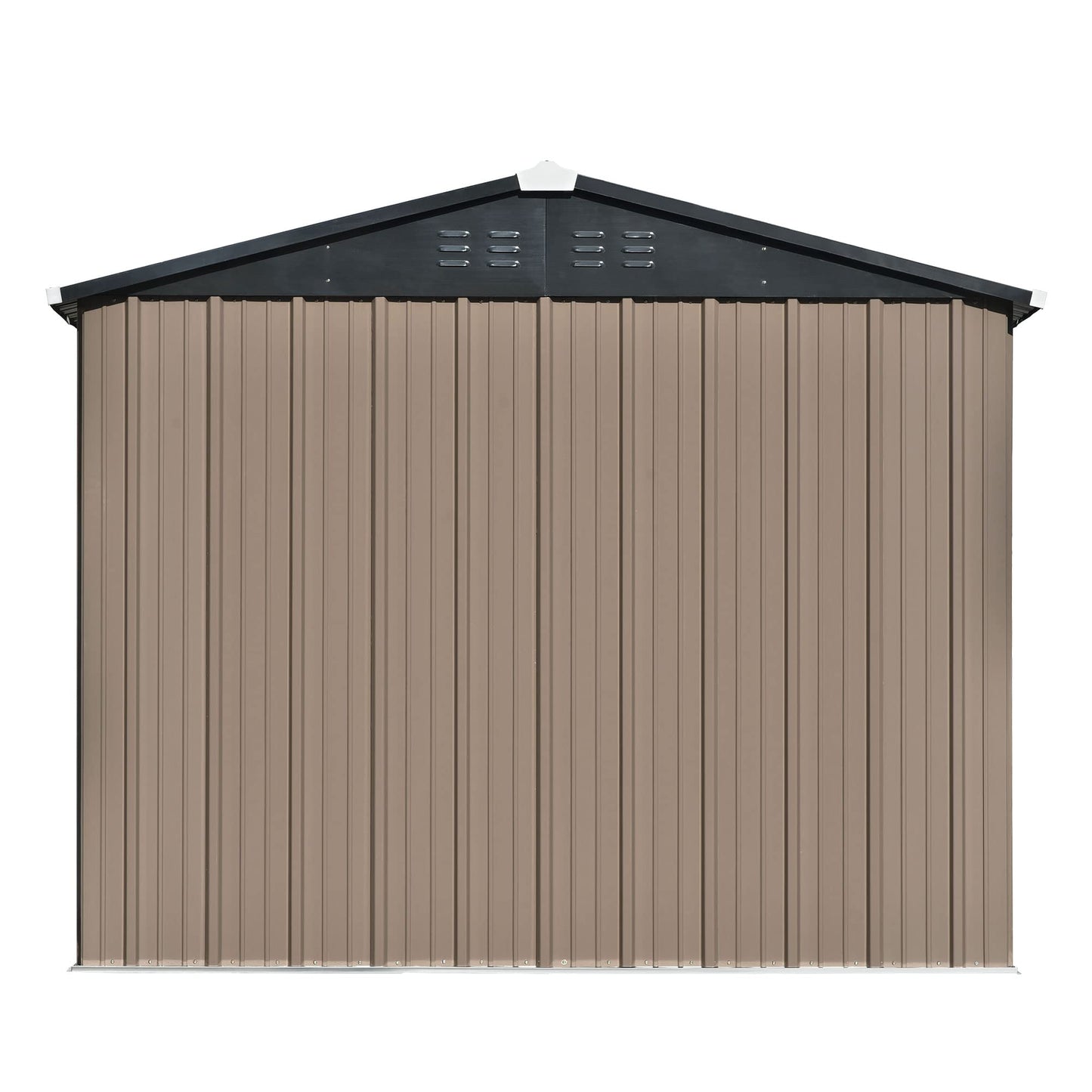 DHPM Large Metal Tool Sheds,6x8 FT Outdoor Storage Shed,Heavy Duty Storage House with Sliding Doors & Air Vent for Backyard Patio Lawn to Store Bikes, Tools, Lawnmowers Brown-6x8 FT