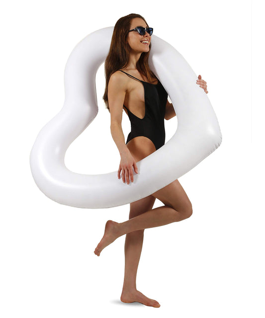 LÔTELI White Heart Pool Float | Big Inflatable Photo Prop for Engagement, Wedding, Bachelorette Party