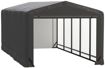 ShelterLogic ShelterTube Abri de garage et de stockage, 10' x 23' x 8', cadre en acier robuste, boîtier résistant au vent et à la neige, gris 10' x 23' x 8' 