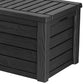 Keter Westwood Outdoor Resin 150 Gallon Deck Storage Box Organizer for Patio Furniture, Pool Toys and Yard Tools with Bench, Dark Gray (2 Pack)