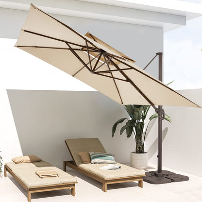 Parasol de patio carré en porte-à-faux 10FT Beige 