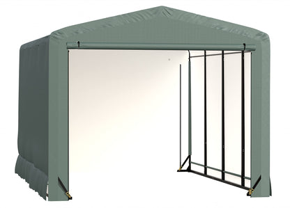 ShelterLogic ShelterTube Abri de garage et de stockage, 12' x 18' x 10', cadre en acier robuste, boîtier résistant au vent et à la neige, vert 12' x 18' x 10' 