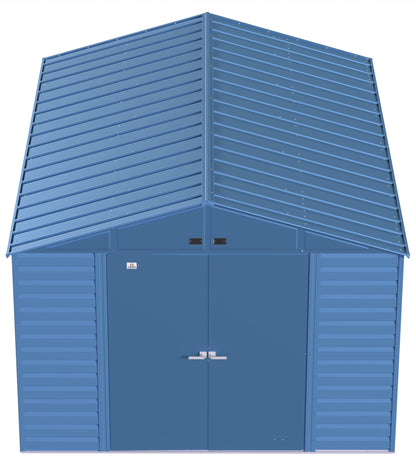 Arrow Shed Select Hangar de rangement extérieur verrouillable en acier, 10' x 14', bleu gris 