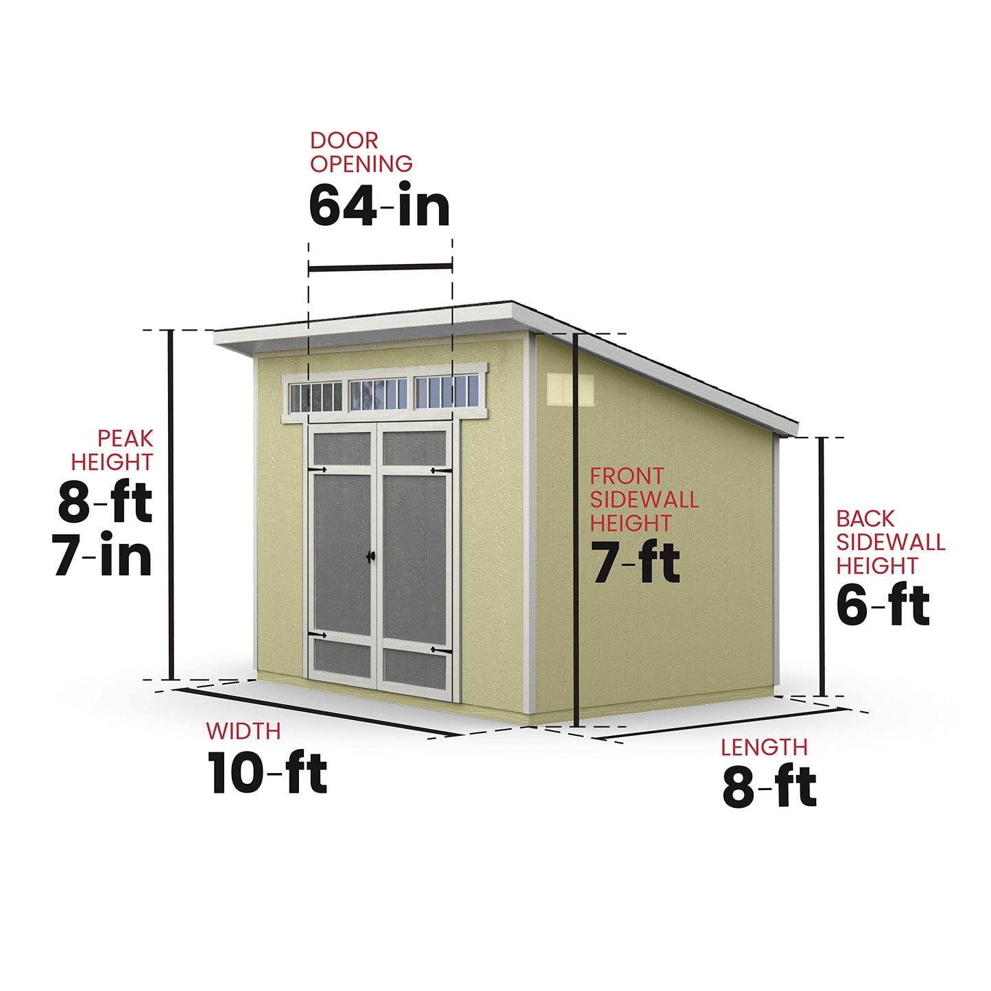 Handy Home Products Remise de rangement en bois Olympia 10x7,5 avec plancher 