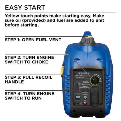 Westinghouse Outdoor Power Equipment 2200 Peak Watt Super Quiet & Lightweight Portable Inverter Generator - iGen2200