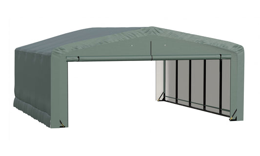 ShelterLogic ShelterTube Garage & Storage Shelter, 20' x 23' x 10' Heavy-Duty Steel Frame Wind and Snow-Load Rated Enclosure, Green 20' x 23' x 10'