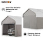 Sunjoy Carport 12 x 20 ft. Outdoor Gazebo with Fabric Enclosure & Sidewalls, Heavy Duty Garage with Powder-Coated Steel/Aluminum Roof and Frame, Gambrel Roof Carport for Car, Boat and Trailer White/Light Gray 12 x 20 ft.