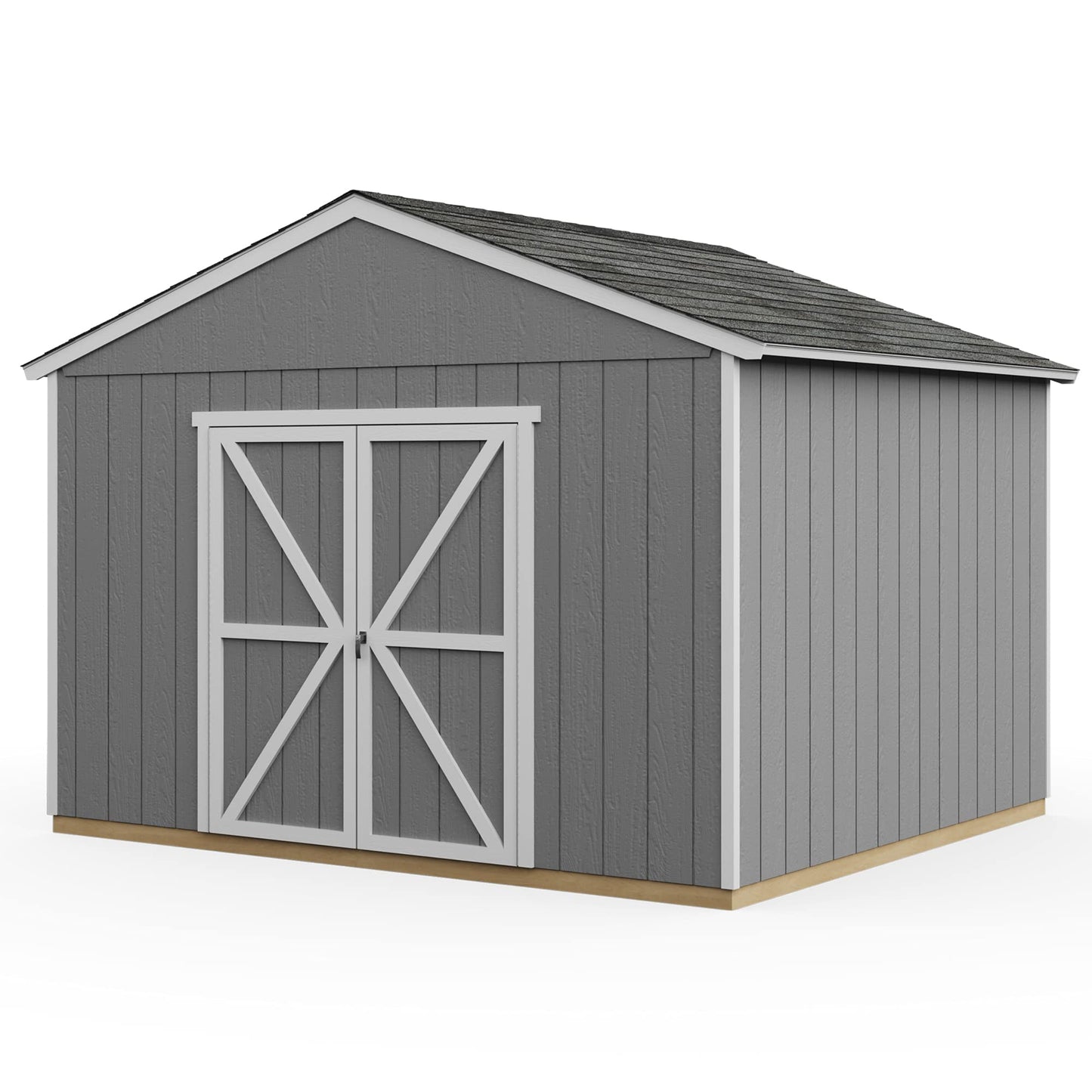 Handy Home Products Astoria 12x12 Do-It-Yourself Wooden Storage Shed Brown Without Floor