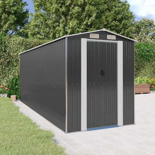 GOLINPEILO Metal Outdoor Garden Storage Shed, Large Steel Utility Tool Shed Storage House, Steel Yard Shed with Double Sliding Doors, Utility and Tool Storage, Anthracite 75.6"x205.9"x87.8" 75.6"x205.9"x87.8"