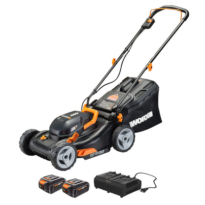 Worx WG743 Tondeuse à gazon sans fil 40 V Power Share 4,0 Ah 17 po (piles et chargeur inclus) Piles 17 po 40 V 4,0 Ah incluses 