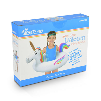 GoFloats Unicorn Pool Float Party Tube - Radeaux gonflables, adultes et enfants Party Tube Jr.