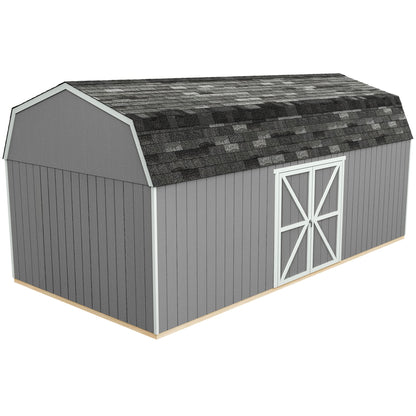 Handy Home Products Hudson 12x24 Do-it-Yourself Wooden Storage Shed with Floor Brown