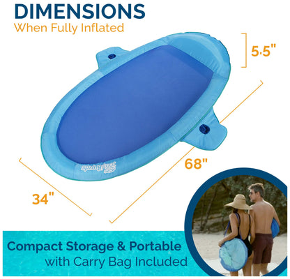 SwimWays Spring Float SunCatcher Chaise longue de piscine avec valve hyper plate Bleu