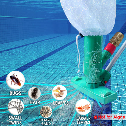 POOLWHALE Upgrades Pool Spa Pond Mini Jet Vac Aspirateur avec brosse, sac, poteau télescopique à 6 sections de 56,5" et poignée Aspirateur à jet de piscine mis à jour