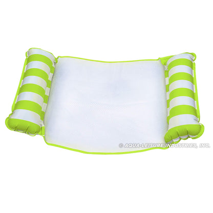 Aqua Original 4 en 1 Monterey Hammock Flotteur de piscine et hamac d'eau – Flotteurs de piscine gonflables polyvalents pour adultes – Matériau PVC épais et antiadhésif breveté Vert citron – Hamac