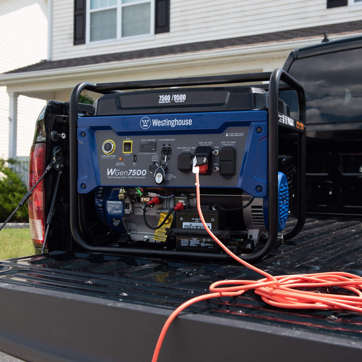 Westinghouse Outdoor Power Equipment 9500 Peak Watt Home Backup Portable Generator, Remote Electric Start with Auto Choke, Transfer Switch Ready 30A Outlet, Gas Powered, CARB Compliant 9500W