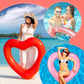 3 Pcs Inflatable Heart Pool Float 47.3 x 39.4 Inch Swim Heart Shaped Pool Rings for Adults Teens Water Fun Heart Floatie Summer Swimming Tube for Pool Beach Bachelorette Party Red, Rose Gold, Pink