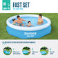 Bestway Fast Set Round Inflatable Pool, Top Ring Blow Up Pool, 10' x 26"