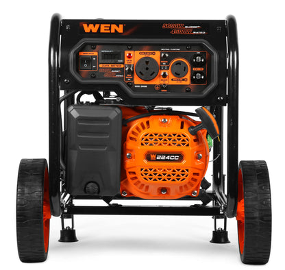 WEN Génératrice portative de 5 600 watts, 224 cc, commutateur de transfert et compatible camping-car (GN5600) 5 600 W + carburant unique + démarrage à rappel 