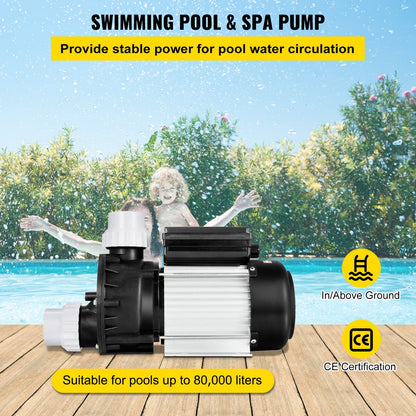 Happybuy Pompe de Piscine 1hp 110v Bain à Remous 0,75 Kw Circulation d'Eau Spa Piscine Hors Sol 1 HP