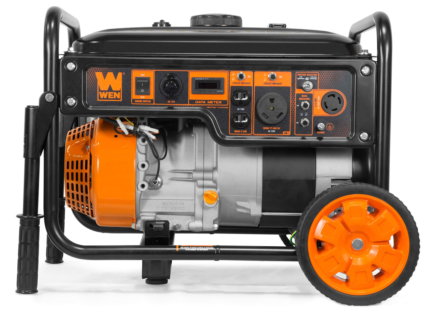 WEN 6000-Watt 120V/240V Generator, RV-Ready with Portable Wheel Kit (GN6000), Black 6000W + Single Fuel + Recoil Start