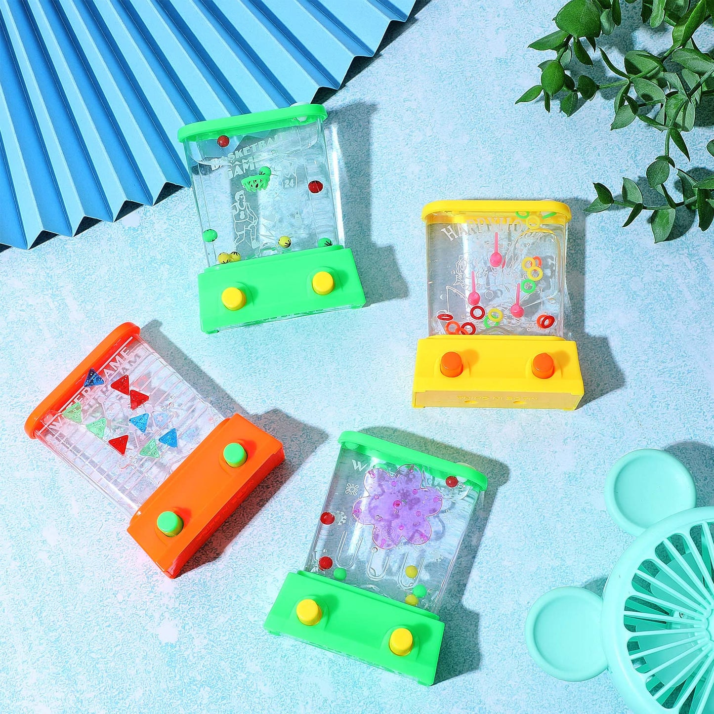 Zhanmai 16Pcs Handheld Water Game Arcade Water Ring Toss Water Tables for Beach Toy Party Favor Fun Game Entertainment, Without Water (Assorted, Stylish) Assorted