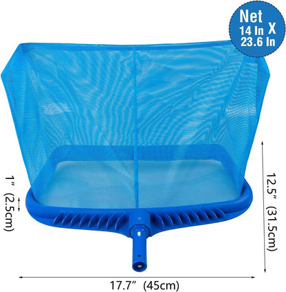 Angozo Pool Net,Pool Skimmer Net,Upgraded Pool Nets for Cleaning,Pool Leaf Net,Heavy Duty Pool Leaf Rake for Cleaning Swimming Pool with Strong Plastic Frame and Fountain Fine Mesh Bag