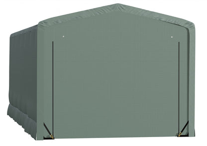 ShelterLogic ShelterTube Abri de garage et de stockage, 12' x 27' x 10', cadre en acier robuste, boîtier résistant au vent et à la neige, vert 12' x 27' x 10' 