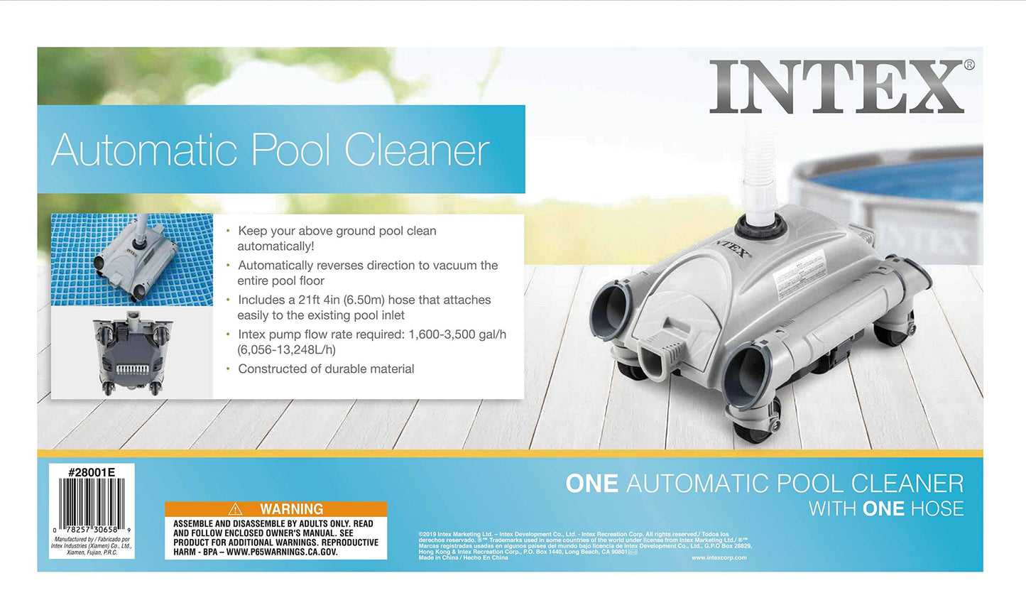 Intex Recreation Corp 28001E Intex Auto Pool Cleaner, 1 Pack, Grey Above Ground