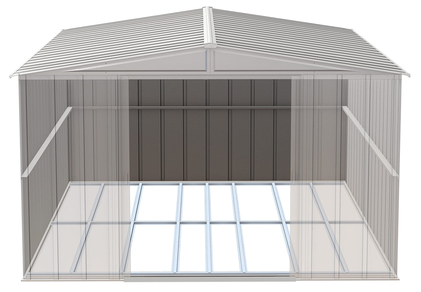 Arrow Shed Select 10' x 14' Outdoor Lockable Steel Storage Shed Building, Charcoal & Floor Frame Kit for Arrow Classic and Select Storage Sheds, Extra Large Sheds Shed Building + Frame Kit