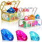 24 Pieces Diving Gem Pool Toys Colorful Summer Swimming Gem Diving Toys with 2 Treasure Pirate Boxes Summer Underwater Swimming Toy Set for Parties Birthday, Wedding Decoration Gems (Classic Style) Classic Style
