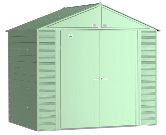 Arrow Shed Select 8' x 6' Outdoor Lockable Steel Storage Shed Building, Sage Green