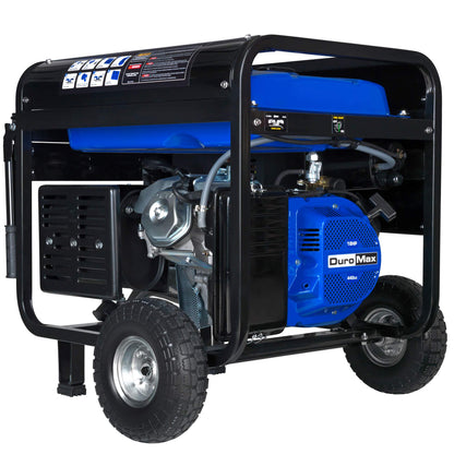 DuroMax XP10000E Gas Powered Portable Generator-10000 Watt Electric Start-Home Back Up & RV Ready, 50 State Approved, Blue/Black 10,000-Watt Gas