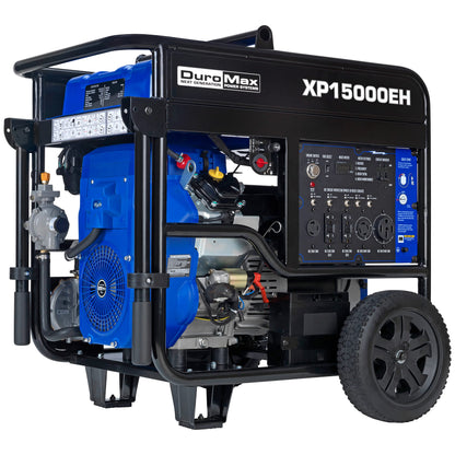 DuroMax XP15000EH Générateur portatif à double carburant - 15 000 watts alimenté au gaz ou au propane - Démarrage électrique - Sauvegarde à domicile 