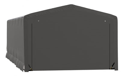 ShelterLogic ShelterTube Abri de garage et de stockage, 12' x 23' x 8', cadre en acier robuste, boîtier résistant au vent et à la neige, gris 12' x 23' x 8' 