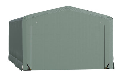 ShelterLogic ShelterTube Abri de garage et de stockage, 12' x 27' x 8', cadre en acier robuste, boîtier résistant au vent et à la neige, vert 12' x 27' x 8' 